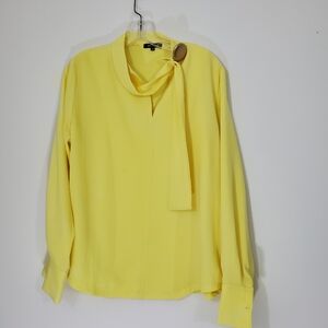 Ave Rara Yellow Long Sleeve Blouse, Size 42, Large